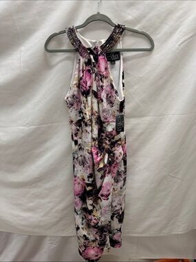 alex evenings surplice v-neck sleeveless ruched brooch sheath dress Alex Evenings 8127565